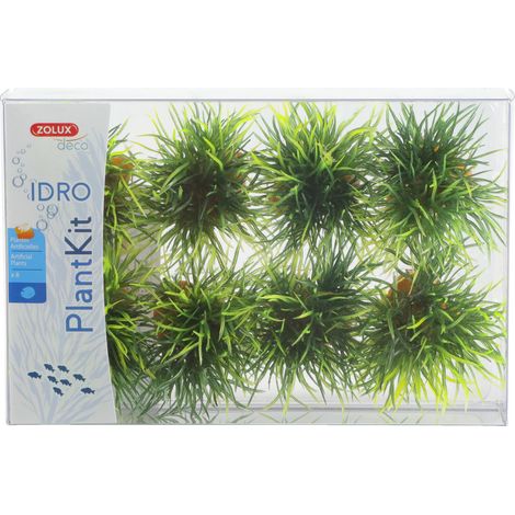 8 petits buissons déco plant kit idro hauteur 3 cm ø 3.5 cm pour aquarium - zolux