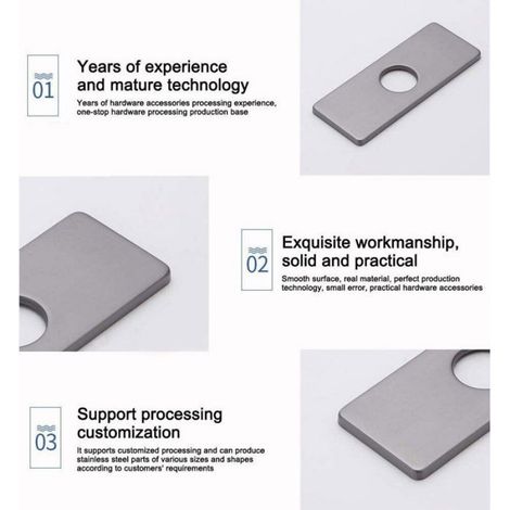 Cache-trou d'évier, acier inoxydable, design élégant, nickel brossé, style 1 Étiquette (1/5)