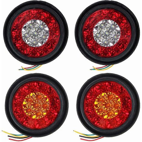 feux arrière ronds à LED étanches 16 LED pour camions, remorques et autres véhicules. (1/5)