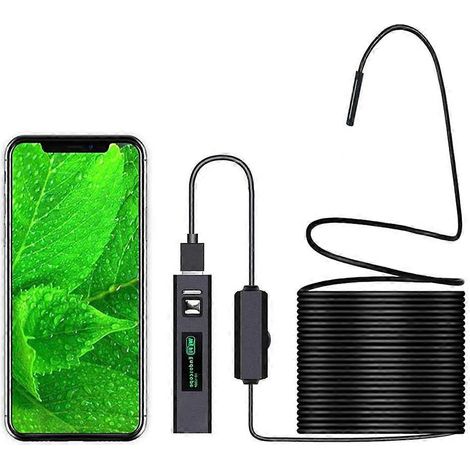 Camra Endoscope, Endoscope sans fil Camra d'inspection WiFi Endoscope HD 1200P Camra de tuyau serpent tanche IP68 avec 8 LED et cble semi-rigide de 5 (1/5)