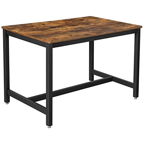 Songmics – Table à manger extensible 4 personnes – 120 x 75 cm – Panneau d’aggloméré et acier – Style industriel marron rustique (1/5)