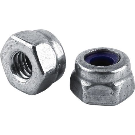 Écrou autobloquant, M2-M12 Acier Inoxydable SS304 Écrou de Blocage Écrou Hexagonal Écrous hexagonaux avec Insert en Nylon(M3) (1/5)