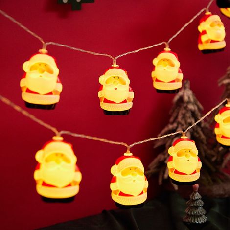 Guirlande Lumineuse De Noël - 10 Led Colorées - Tête De Bonhomme De Neige Et Père Noël - 1,5 M - Décoration Intérieure Et Extérieure - 1 Pièce (1/5)