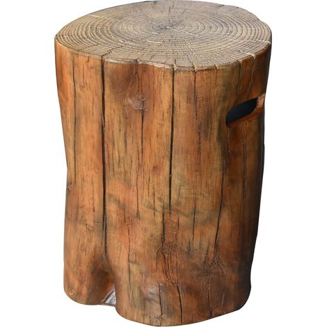 Elementi Abdeckung für Gasflaschen in Baumstamm-Optik, braun, 47 x 50 x 62 cm (L x B x H) (1/5)