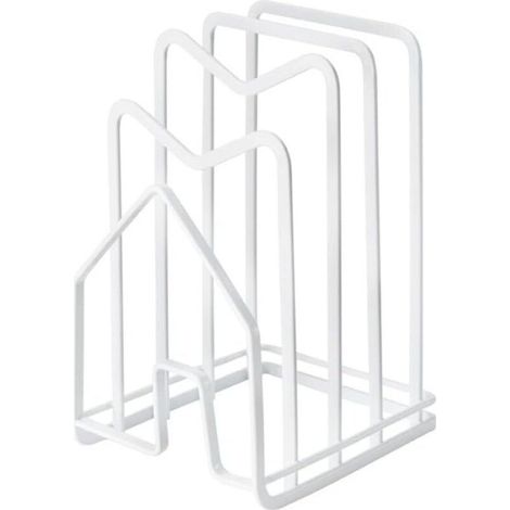 Porta taglieri, scaffale portaoggetti da cucina, porta coperchi per pentole, porta cucchiai da minestra, accessori da cucina per riporre e scolare facilmente i liquidi, bianco (1/4)