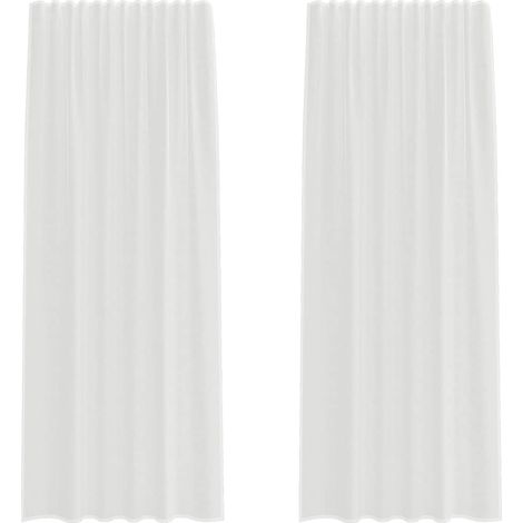 Maison Exclusive - Rideaux en voile avec passe-tringles 2 pcs blanc