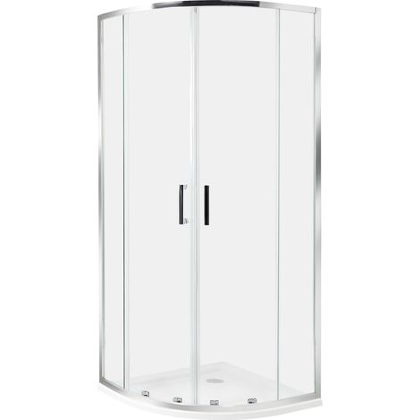 Box Doccia Vetro Temperato Doppia Porta argento 80 x 80 x 185 cm Jukatan