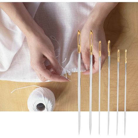 6-teiliges Handnähnadel-Set (5,7/6,2/6,9 cm) für Haushaltsreparaturen, Kleidung und Handstrickarbeiten (1/5)