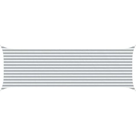 Voile d'ombrage gris clair et blanche, 6 x 2 mètres (1/5)