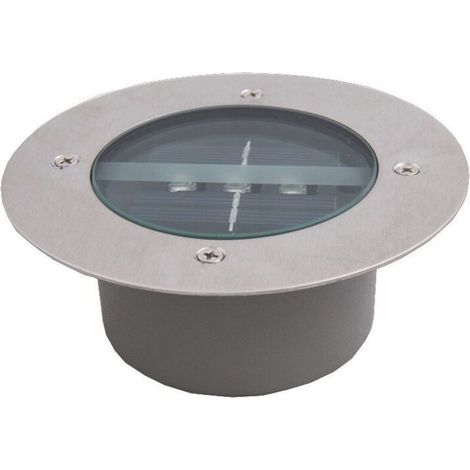 Luces solares para exteriores, paquete de 4, 3 focos LED solares para jardín, IP65, resistentes al agua, luz decorativa para césped, caminos, terrazas, jardines y entradas (redondas, blanco frío) (1/4)