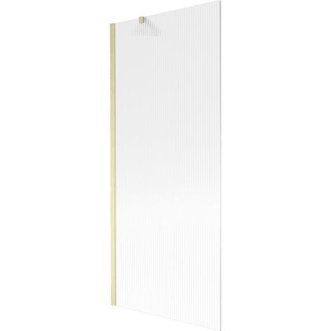 Mexen Next Badewannenabtrennung 1-flügelig 80 x 150 cm, Streifen, gebürstetes Gold - 895-080-000-00-09-55 (1/5)