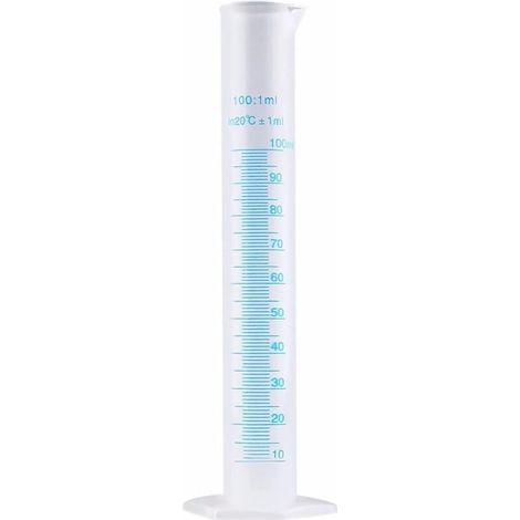 Lot de 4 cylindres gradués en plastique - 10/25/50/100 ml - Pour bricolage et laboratoires scientifiques - Cylindre gradué en plastique - Outils de mesure liquide pour la cuisine chimique (1/5)