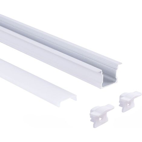 Perfil Tira LED Empotrable - 25x14mm - Kit Completo - 1 Metro - Blanco (1/5)
