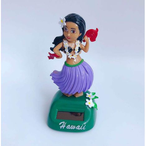 Niedliche Cartoon-Hawaii-Mädchen-Auto-Armaturenbrett-Ornament-Solar-Wackelfigur-Auto-Innendekoration (1/3)
