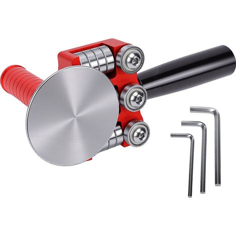 Cintreuse de tôle à 1 station avec rouleaux à disque pour des pliages de 0,59 à 1,18 pouces, angle de pliage de 90 à 180 degrés, poignée rotative ergonomique, couleur rouge. (1/5)