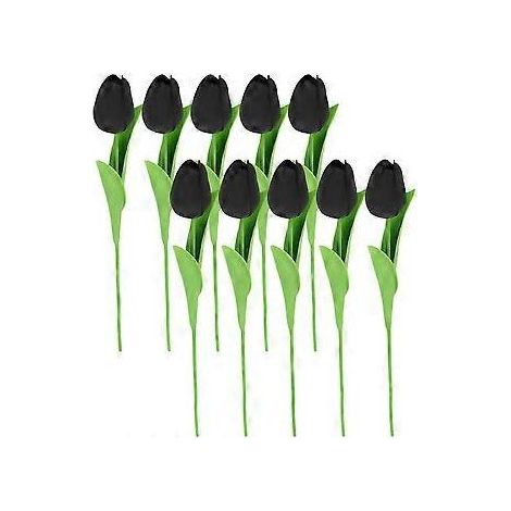 10 tulipes artificielles en PU pour composition de bouquets (1/4)
