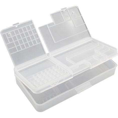 Boîte de rangement électronique transparente en polypropylène, organisateur de composants à double couche (1/4)