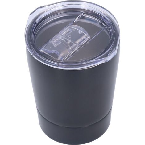 Tasse à café isotherme en acier inoxydable 260ml, idéale pour voyage, bureau et extérieur, couleur noire.