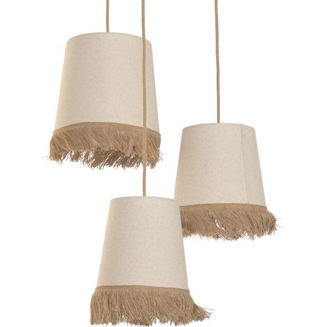 Lampara Techo Fibra 40X40X35 Triple Crudo (1/5)