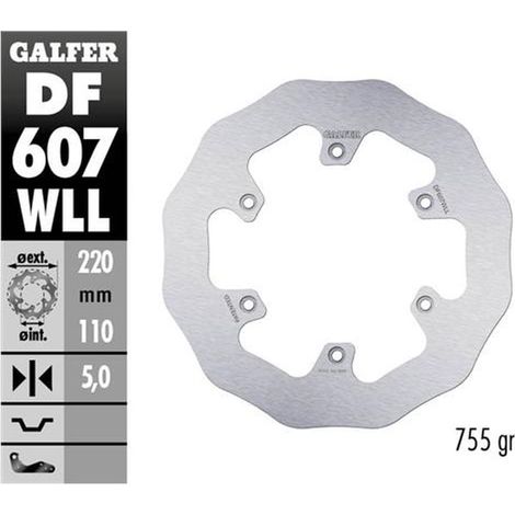 Disco freno posteriore Galfer Beta RR 250/300/350 '12-, RR 390/400/430/450/450/498 '14-, XTrainer 250/300 '15- Wave (240x109x5mm)