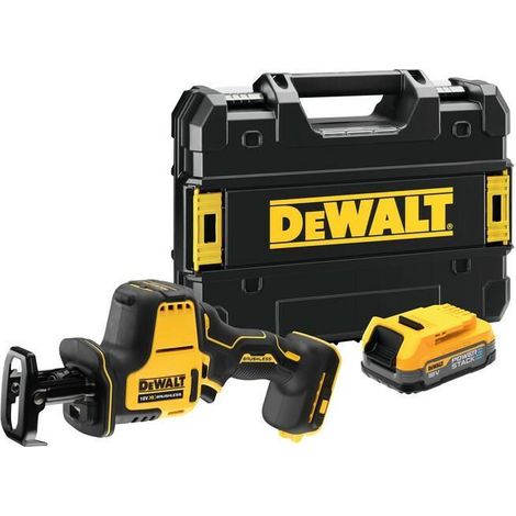 DeWALT Outillage - Scie sabre compacte sans fil 18V, batterie 1,7 Ah POWERSTACK DCS369E1T (1/3)