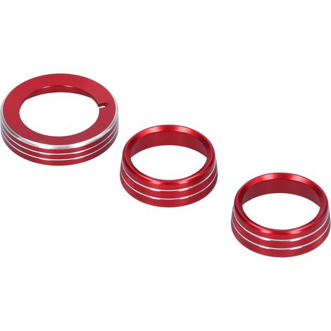 Lot de 3 anneaux décoratifs pour boutons de climatisation et de phares, compatibles avec Ford Mustang 2015-2020 (1/5)