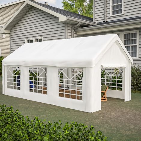 Garaje carpa vehículo 3x6m, puertas dobles enrollables, estructura anti-intemperie, techo y paredes desmontables