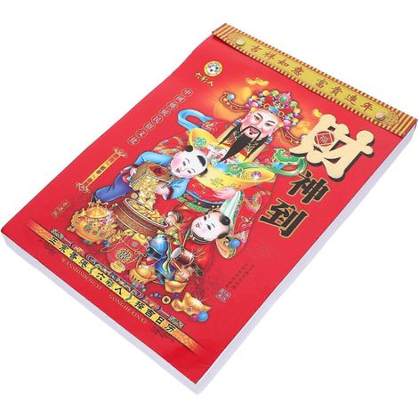Calendrier mural traditionnel 2024, calendrier lunaire chinois, calendrier à suspendre 2024 (style aléatoire)-25.6X18.2CM-Random Color