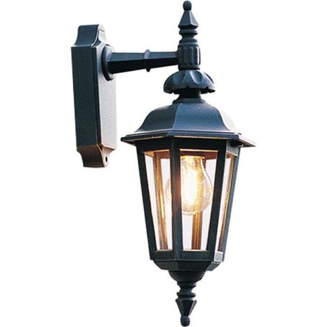 Konstsmide Pallas Applique murale d'extérieur classique lanterne vers le bas - noir mat, IP23 (1/3)