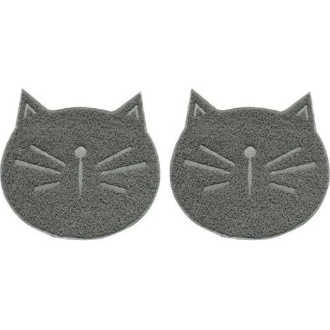2 Katzenfuttermatten mit Katzenkopfmotiv (1/4)