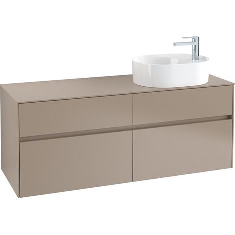 Meuble vasque COLLARO 1400 x 548 x 500 mm, blanc brillant