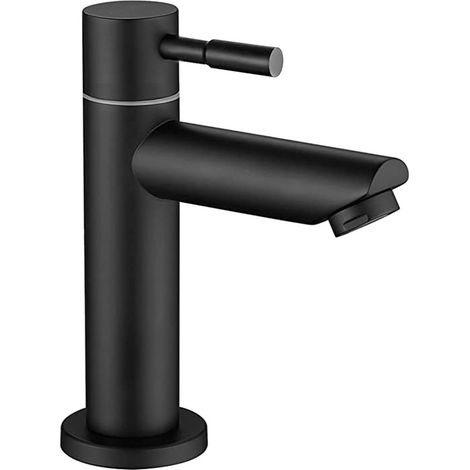 Rubinetto Bagno Nero, Miscelatore Lavabo Acciaio Inossidabile Nero Opaco, Rubinetto Lavabo con Acqua Calda Fredda Disponibile, con Cartuccia in Ceramica, Antiossidante, Rimovibile Comodo per la Pulizi (1/5)