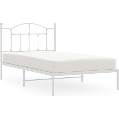 Maison Exclusive - Cadre de lit métal sans matelas et tête de lit blanc 100x190 cm (1/5)