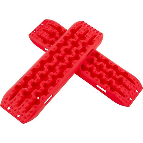 Juego de 2 tablas de tracción todoterreno 107 x 31 x 7 cm capacidad de 10 t plegables nailon rojo 200013129