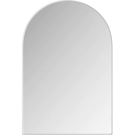 Miroir mural arche élégant avec armoire encastrée en métal pour salle de bains, blanc (1/5)