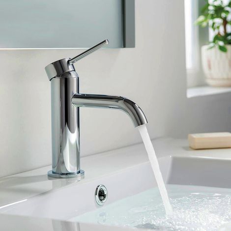Kibath Grifo de lavabo monomando zuñi en cromo en latón (1/5)