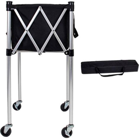Portable Ball Cart Basket Trolley Stand Organizer Foldable Sturdy Aluminum Frame Four Smooth Wheels No Bending Access Suitable for, style to 1 (1/5)