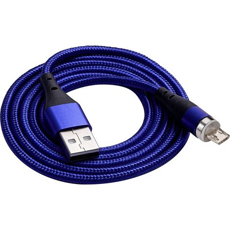 Câble micro USB B magnétique tressé Akyga AK-USB-47, 18 W, 3 A, charge rapide, 1 m