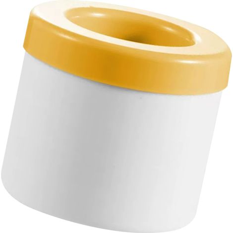 Moule à glaçons avec couvercle, grand seau à glaçons en silicone, machine à glaçons ronde pour cocktails glacés, couleur jaune. (1/5)