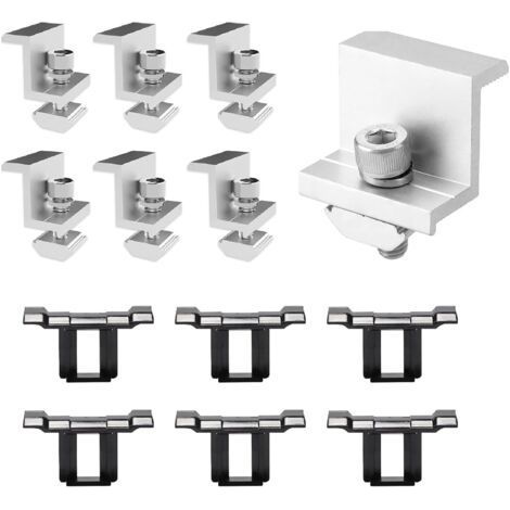6 Pieces Solar Panel Bracket Kit 30mm, Solar Panel Bracket, Solar Panel Rail, Solar Mounting System Support for Motorhomes Caravans Yacht (1/5)
