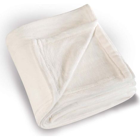 Linder 5047/10/841 - Morbida Coperta in Poliestere, Colore: Bianco, 100% Poliestere, Bianco, 130x180 (1/4)