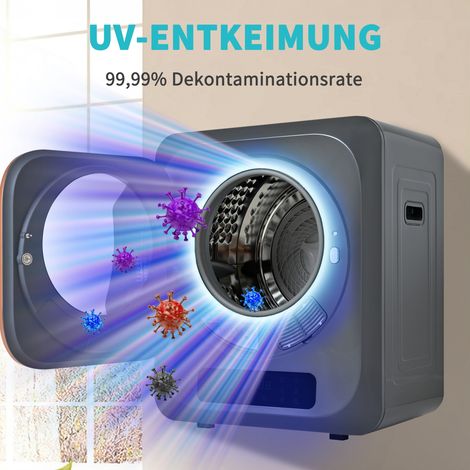 Séchoir en acier inoxydable 3kg jusqu’à 4kg 850 W,six programmes et filtration multiple,protection surchauffe facile à monter au mur.