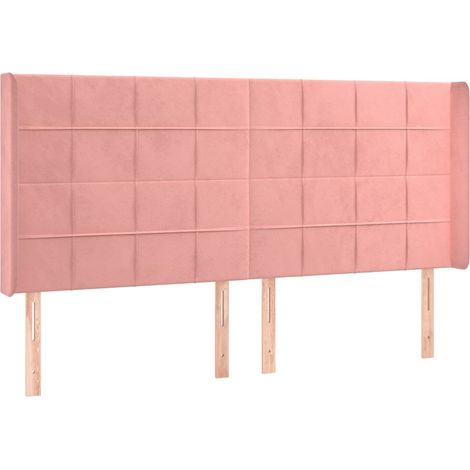 Maison Exclusive - Cabecero con orejas de terciopelo rosa 183x16x (1/5)