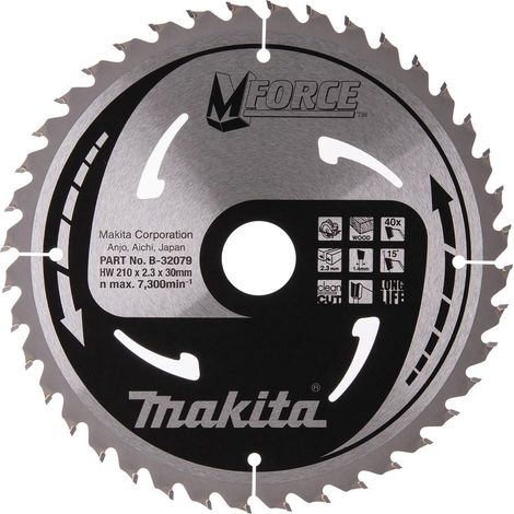 Makita M-Force B-32079 hoja de sierra circular 210 mm 40 dientes