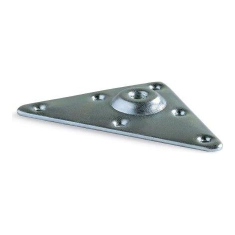 MOBILA -1 PIASTRA DI FISSAGGIO PER GAMBETAVOLO FERRO ZINCATO FILETTATURA M10 TRIANGOLARE (1/2)