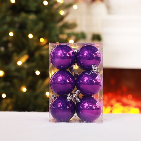 Boule De Noël - 12 Pièces - Diamètre 8 Cm - En Plastique Incassable - Pour Arbre De Noël Fenêtre Décoration Commerciale Et Intérieure (1/5)