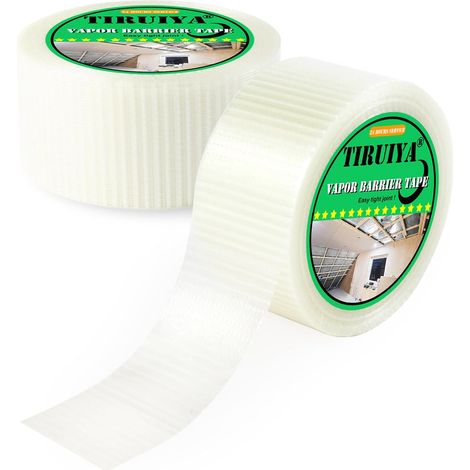 Ruban Pare Vapeur, Bande Adhésif Flexible pour Pare-Vapeur, Freins Vapeur et Membranes de Toiture, Collage Durablement Étanche à L'Air Et Au Vent (5cm x 25m x 2 rouleaux) (1/5)
