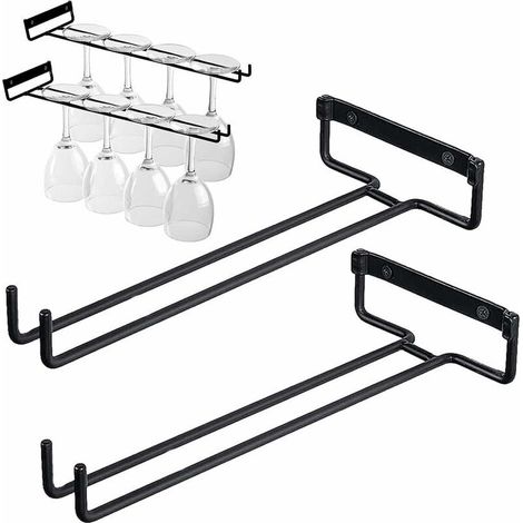 royaluxe -2 Pièces Support De Verre Porte Verres, Porte Verres à Vin Suspendu En Métal, Porte Verres Suspendu, Support De Verre à Vin, Support De Verres Porte Verre, Avec Vis, Pour Verre à Vin, Verre (1/5)