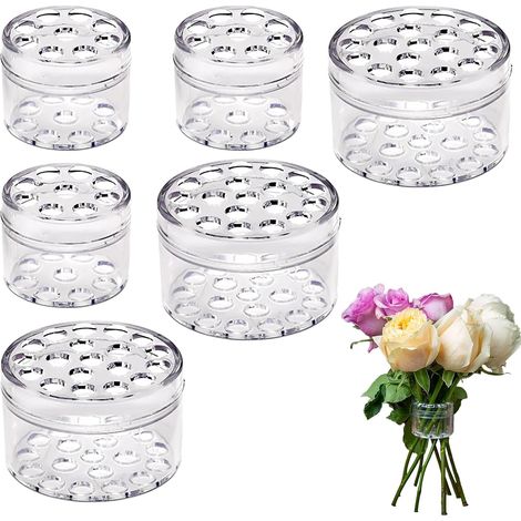 6x Supports transparents à tige spiralée pour fleurs (1/5)