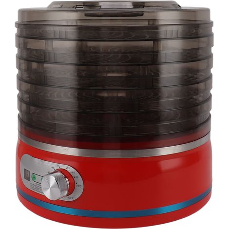 Déshydrateur alimentaire rouge à 5 niveaux, grande capacité, pour légumes, fruits et friandises pour animaux, prise UE 220-240 V. (1/5)